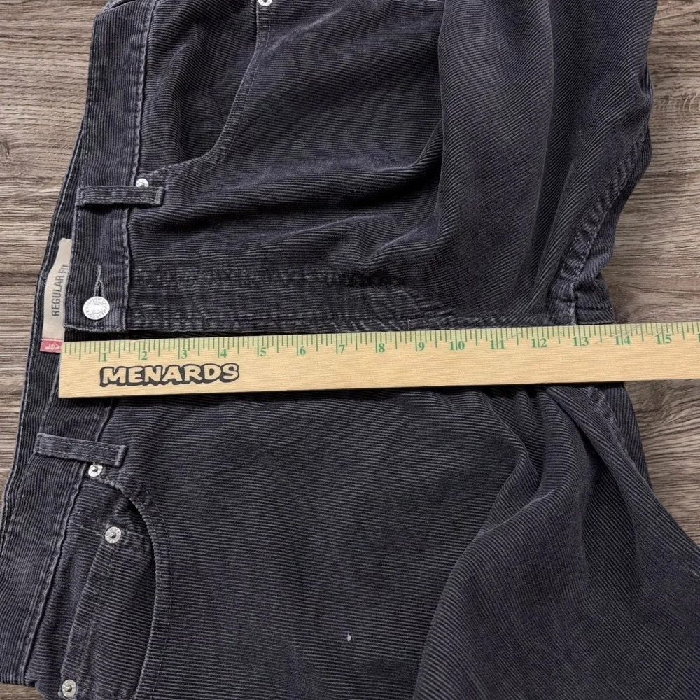 Vintage Levi's 505 Corduroy Pants 2003 36xL31 Charcoal Gray Reg Fit Straight Leg